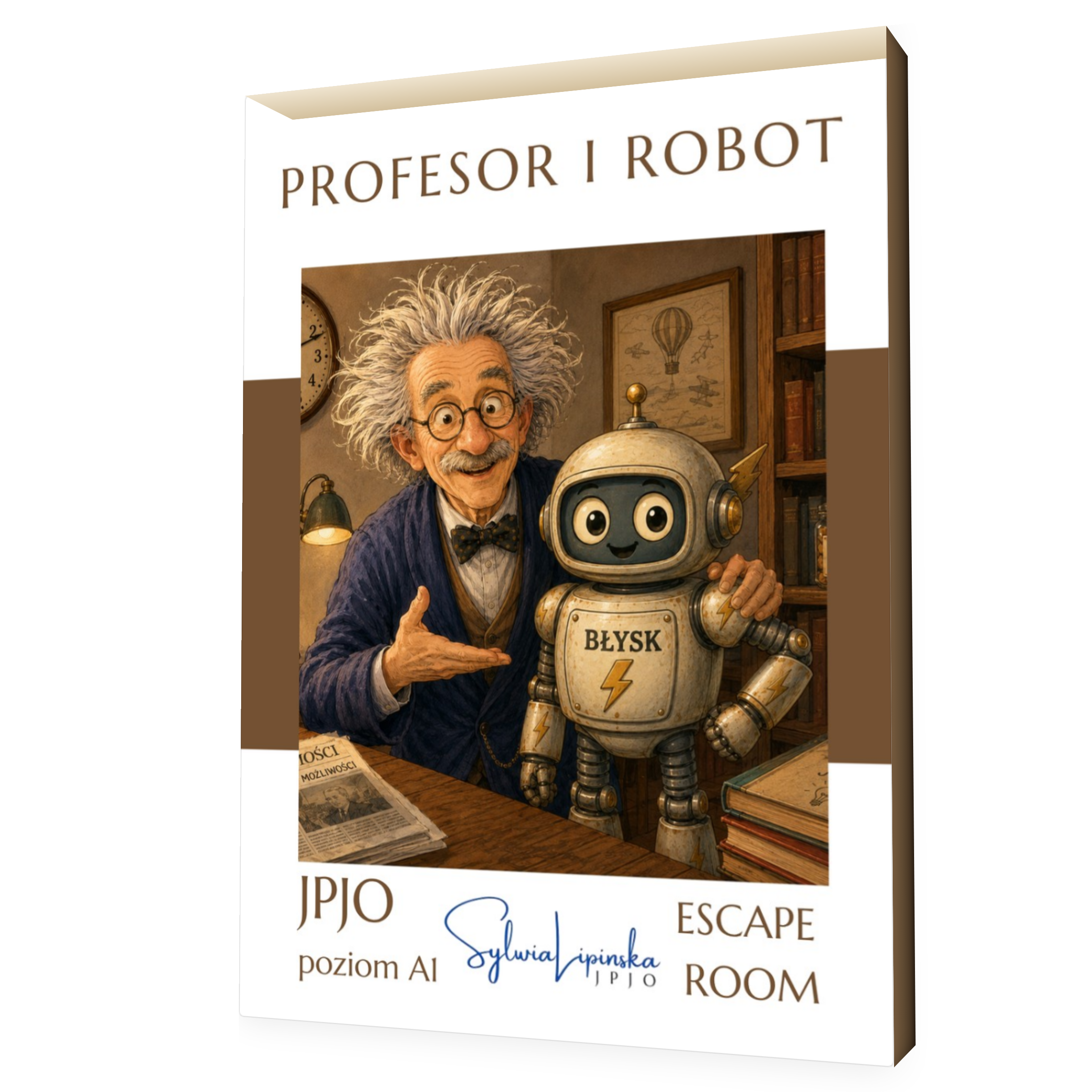 Profesor i Robot. Gra escape room A1