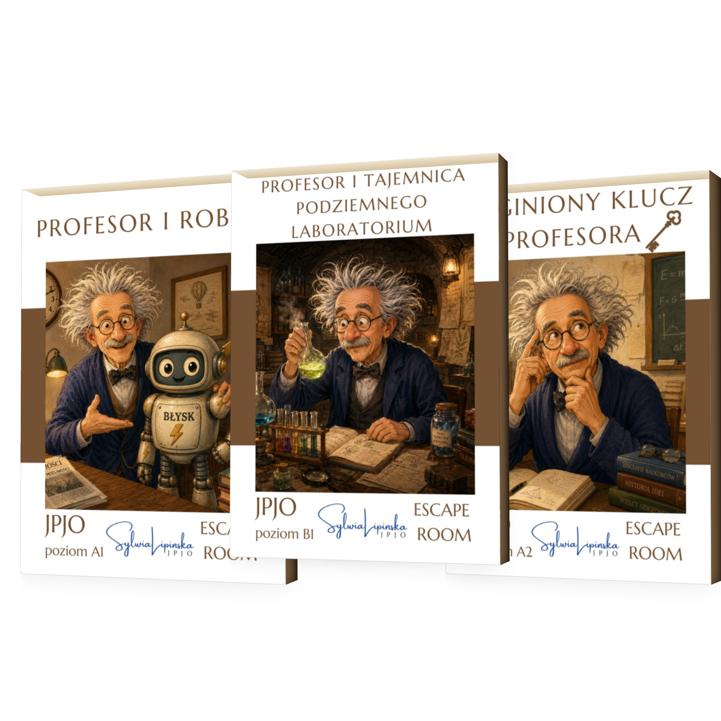 Profesor Albert Nowak. Zestaw gier escape room A1-B1